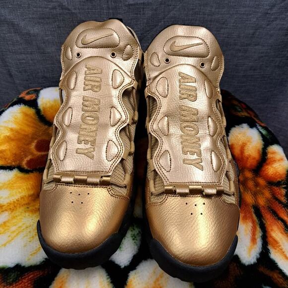 %Size 13 Men Nike Air More Money \'Metallic Gold\' (Worn 1 Time) A 16
